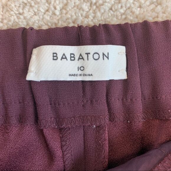 ARITZIA Babaton Dexter tuxedo pants burgundy maroon plum Sz 10🔥 - Picture 7 of 13